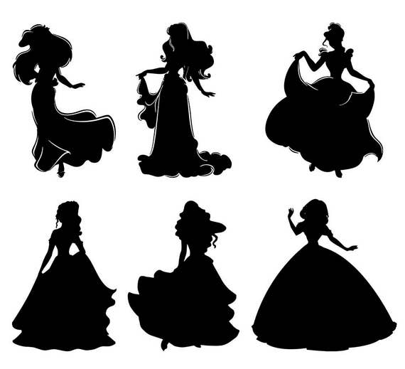 Download Princess svg silhouette, Disney clip art . Vector princess ...