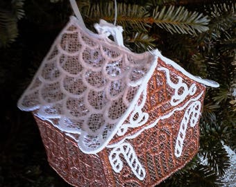 Lace Gingerbread House Ornament