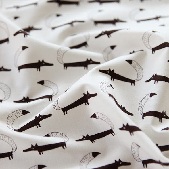 Fox Cotton Fabric By the Yard 66377