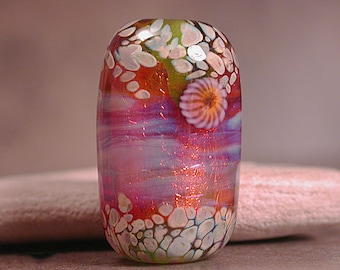 Lampwork Focal Bead, Artisan Glass Focal Bead, Lampwork Glass Beads, Lampwork Fire Opal Series, Divine Spark Designs, SRA