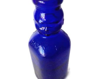 Brookfield Baby Face Cobalt Glass Creme Top Milk Bottle
