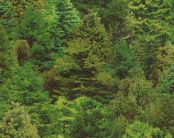 Green Tree Fabric-Landscape Medley-Elizabeths Studio-Tree Quilt Fabric-Pine Tree Fabric-Tree Quilting Fabric-Nature Fabric-Cabin Decor