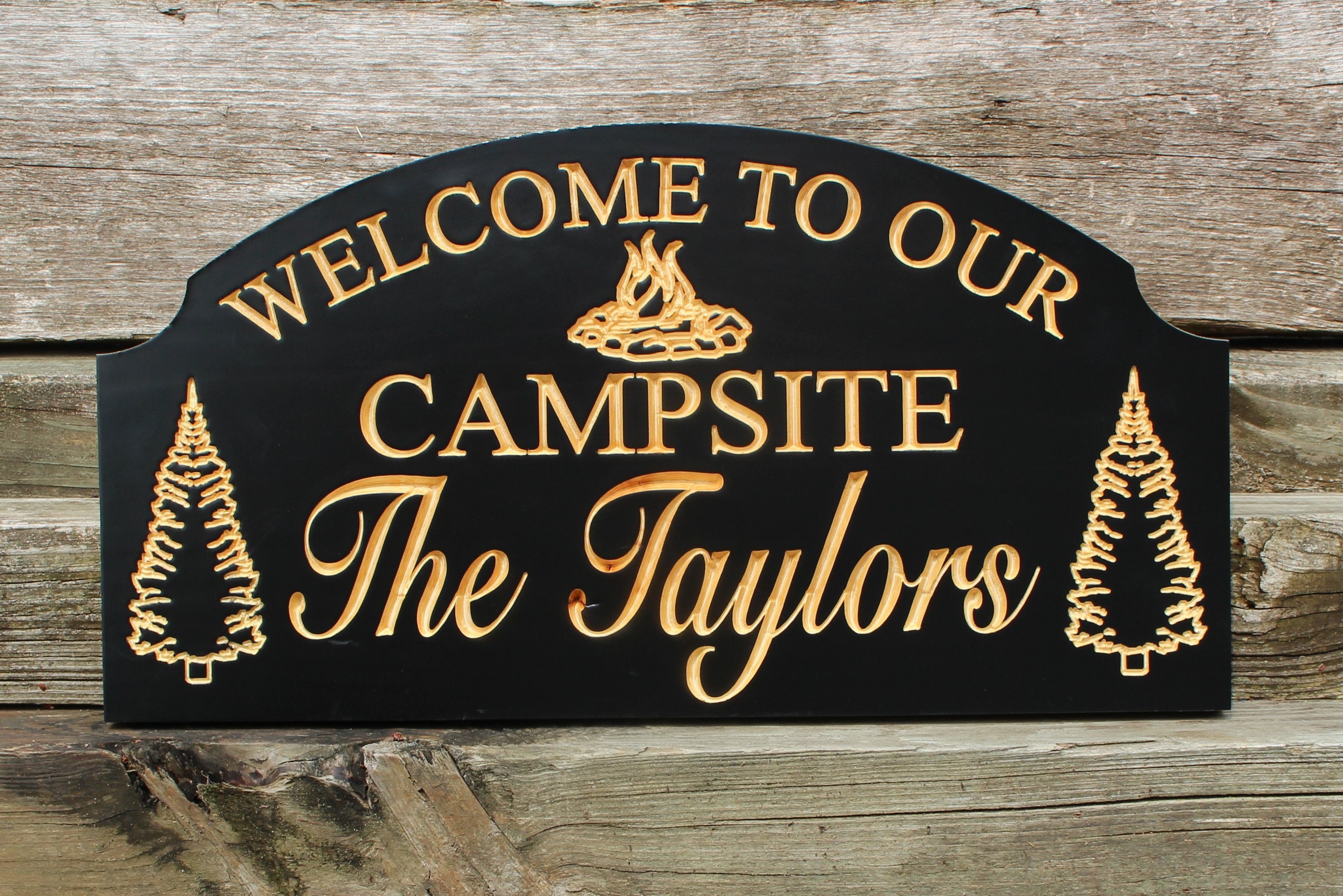 Welcome to our campsite-Personalized camping sign-custom RV