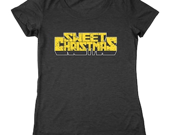 Sweet Christmas Funny Xmas Luke Cage Comic Power Man Netflix Defenders Women's Relaxed Fit Tri-Blend T-Shirt DT1643