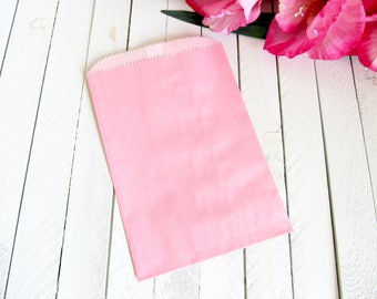 4 3/4 x 6 3/4 - Pink Merchandise Bags with Glassine Lining - grease resistance,glassine,food safe,merchandise bags,party favor bags