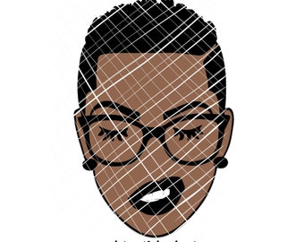 Rochelle 2-Rochelle- African American woman svg, Natural Hair Svg, Natural, Afro svg, Ethnic Svg , African SVG File, Black Woman Svg, Png
