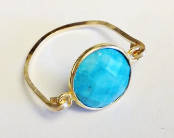 Turquoise Ring Turquoise Bezel Ring Turquoise Jewelry December Birthstone December Ring