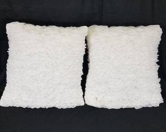 White Chiffon Ruffle Pillow