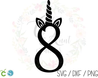 unicorn 8 / SVG / DXF / PNG / Digital Download / Birthday