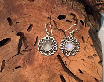 Rainbow Moonstone in sterling silver