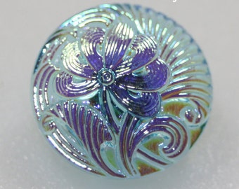 Czech Glass Button, Vintage Style, 18mm