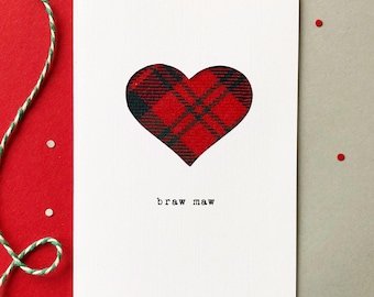 Scottish Mother's Day Card - Mother's Day Card - Scottish Tartan Card - Made In Scotland - Braw Maw