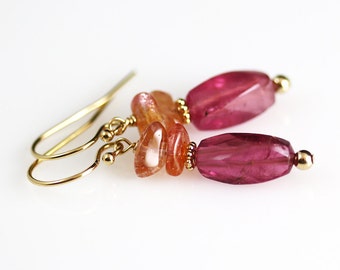 Pink Tourmaline Earrings - Gemstone Jewelry - Tourmaline Earrings - Tourmaline Jewelry