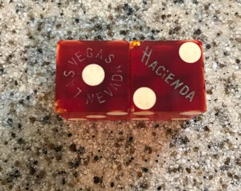 1950's Dice Vintage/ Hacienda Las Vegas Resort and Casino/ Collectible/Vintage Advertising