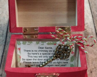 Santa's Magic Key With Wooden Storage Box. For Houses Without Chimneys. Christmas, Holidays, Santa