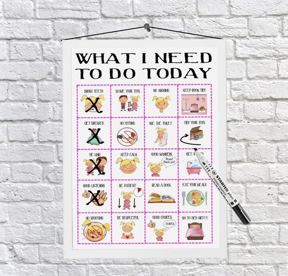 girls daily routines download printable kids planner adhd behavior charts for school