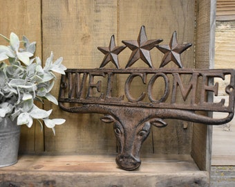 Cast Iron Wall Hanging - Welcome - You pick color