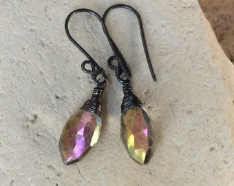 MYSTIC Quartz earrings, sterling silver, handmade earrings, angry hair jewelry
