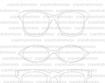 Mixed Media Templates ~ Glasses - Paperbabe Stamps - Mylar templates - For mixed media, paper crafting and scrapbooking.