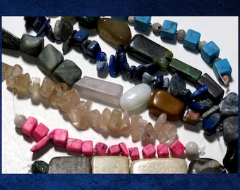Mixed Stone - Assortment of stone beads. #MIX-054