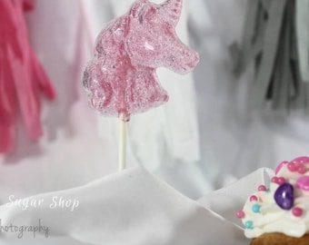 Pink Glitter Unicorn Lollipops, Set of 10, Party Favors, Lollipops, Unicorn, Unicorn Candy, Unicorn Birthday, Unicorn Party Favors