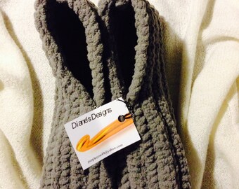 Thick & Warm Handmade Crocheted FAUX FUR Men's Slippers Size 6-12 With 5 Color Choices