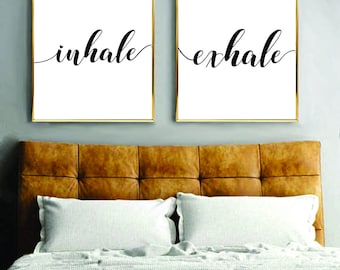 Printable Wall Art Inhale Exhale Print, Art, Instant Download, Printable Art, Printable Quotes, Home Decor, Yoga, Motivational