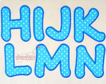 Sizes 2.30"- 3"- 4"- 5"- 6" - Applique Embroidery Font 317 - Machine Embroidery Design - 5 applique sizes