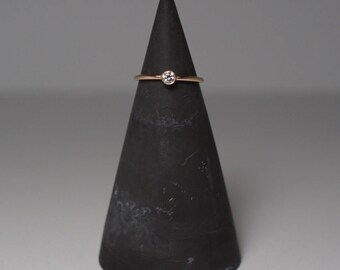 swarovski cubic zirconia solitaire stacking ring | sterling silver or 14k gold