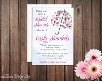 Bridal Shower Invitation - Umbrella and Sky