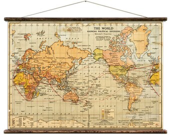 The World - Pull Down Wall Map