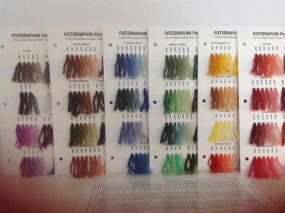 color card chart with vintage paternayan persian 3ply paternayan yarn conversion chart