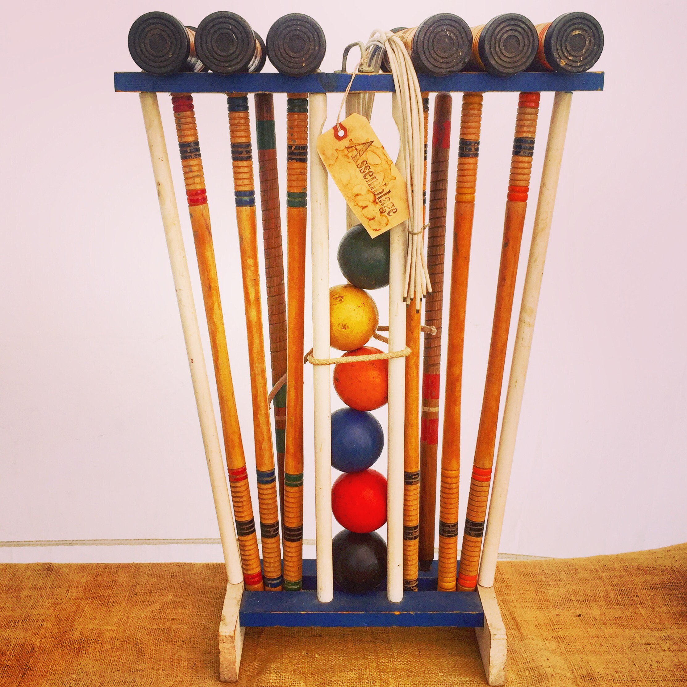Croquet Set / Wooden Garden Croquet / Oak /Croquet Game