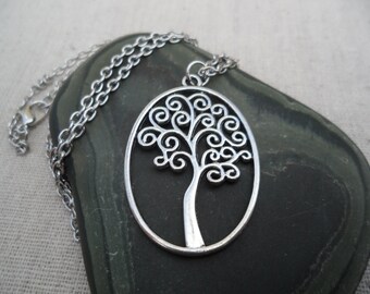 Silver Tree Of Life Necklace - Silver Tree Pendant - Silver Tree Necklace - Tree of Life