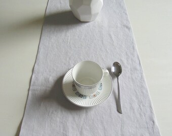 Table Runner, Linen, Light Gray, Grey, Ice, Modern Country, Farmhouse, Table Linens