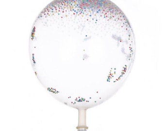 12" Bead Confetti Filled Balloons 5pcs AC11