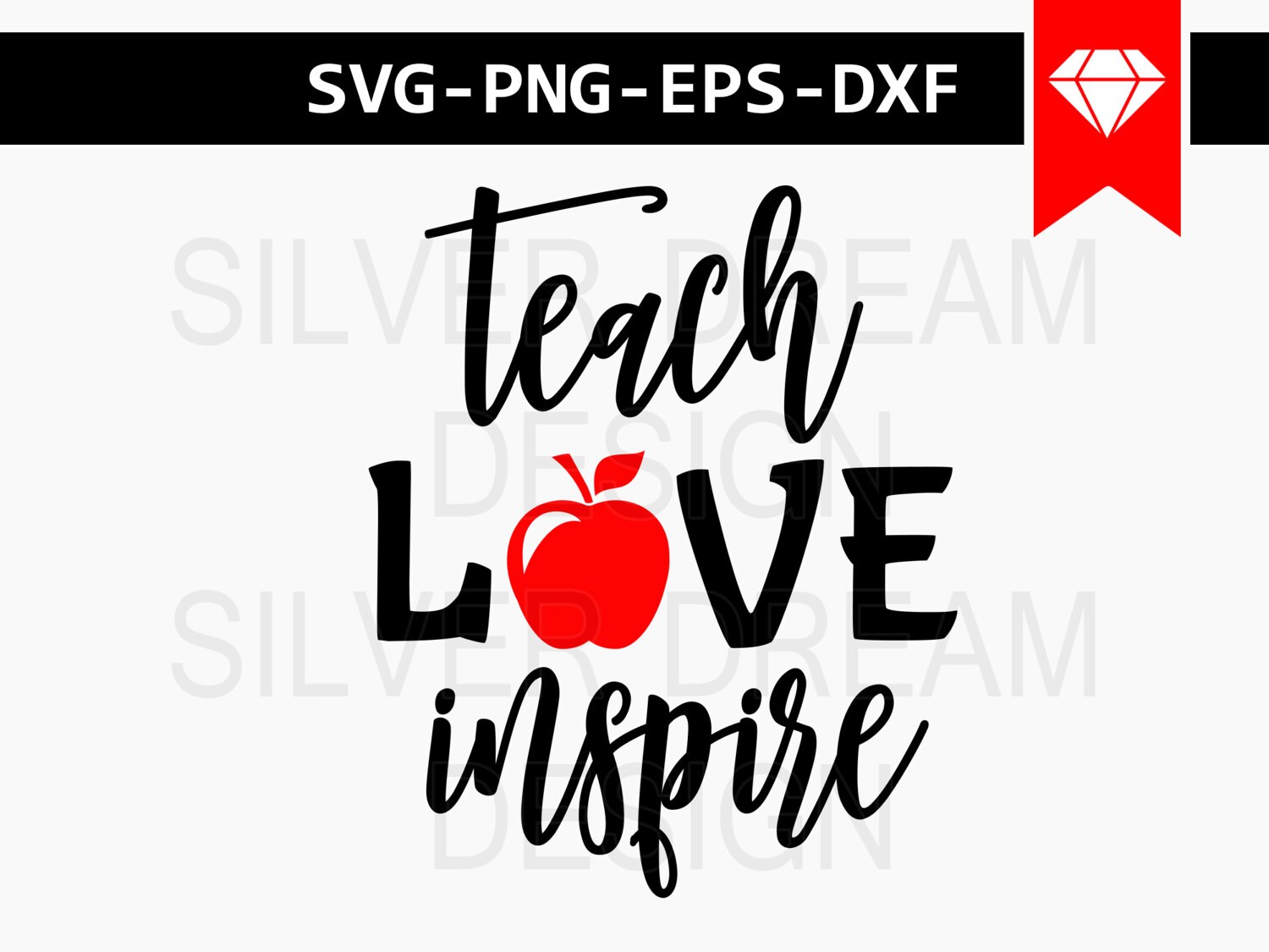 Free Free 135 Teach Love Inspire Apple Svg SVG PNG EPS DXF File