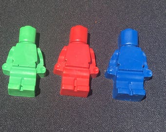 Lego Man Crayons Favors 10-25 bags- Lego birthday- Lego movie