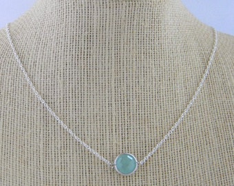 Something Blue Necklace - Layering Necklace - Minimalist Necklace- Petite Necklace -Sterling Silver-Layering Piece-Bride-Bridal Jewelry-Gift