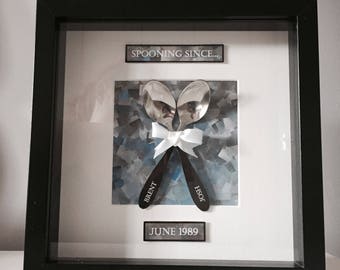 Personalised 'Spooning Since' Print with Frame