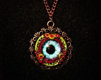 Toxic Swamp Eyeball Necklace Blue