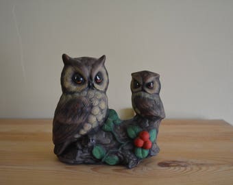 Pair of Owls Ceramic Figurine