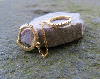 Double Huggie Hoops, Huggie Hoops, Huggie, Helix, Cartilage Hoop, Handcuff Hoops, Handcuff Huggies, Gold Hoops, Silver Hoops