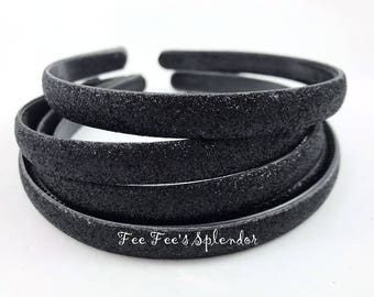 Glitter headband - Black headband - 13 mm - DIY headband - Hard Headband - DIY Headband supplies
