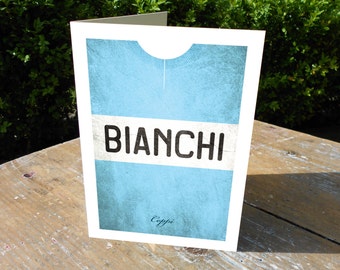 Classic 'grungy' jersey_Bianchi_Greetings card