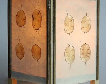 Modern Natural Hand Made Paper Lighting with Four Money Plant Leaves