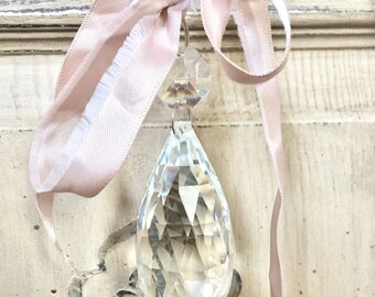 Crystal chandelier ornament, glass chandelier ornament, shabby chic ornament, christmas ornament, french chandelier ornament, vintage french