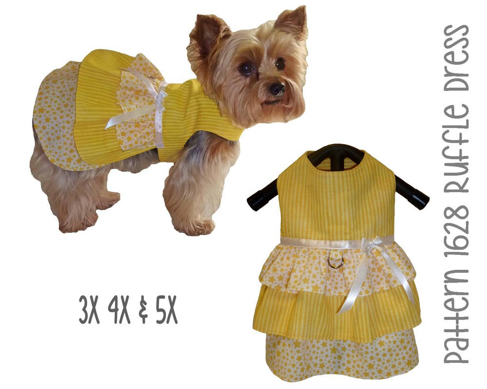 Ruffle Dog Dress Pattern 1628 3X 4X & 5X Dog Clothes