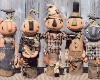Primitive PATTERN Canned Pumpkin Men