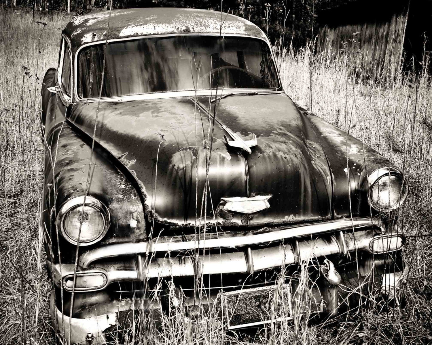 Old Chevy Car Art Bl